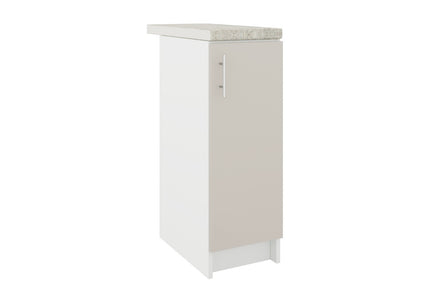 JD Greta Fixed Height Kitchen Base Unit 300mm - Cashmere Matt With Worktop