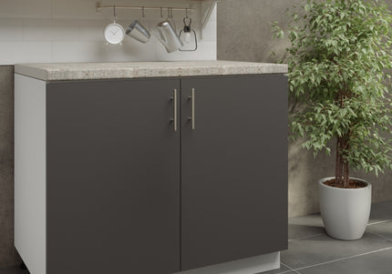 JD Greta Adjustable Legs Kitchen Sink Unit 1000mm  - Dark Grey Matt with Worktop
