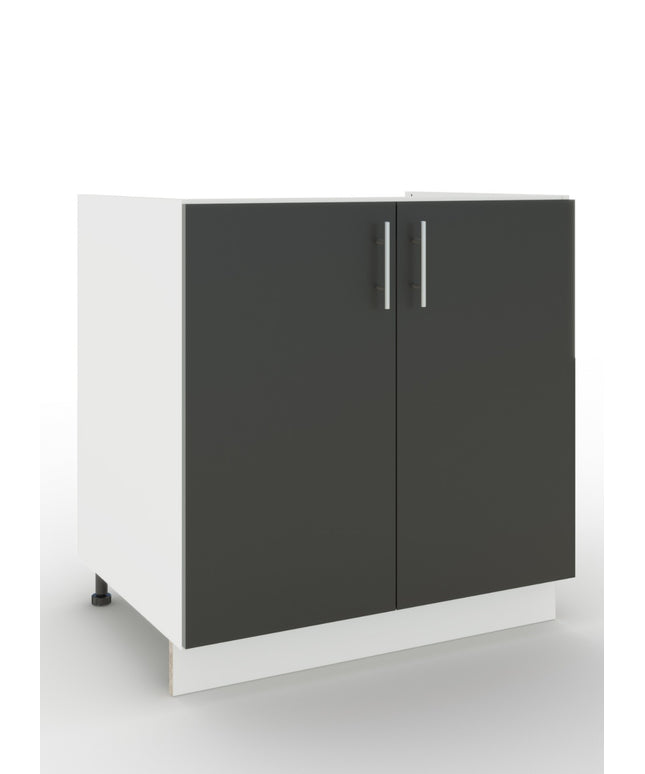 JD Greta Adjustable Legs Kitchen Sink Unit 800mm  - Dark Grey Matt