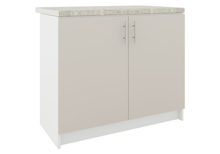 JD Greta Fixed Height Kitchen Base Unit 1000mm - Cashmere Matt With Worktop