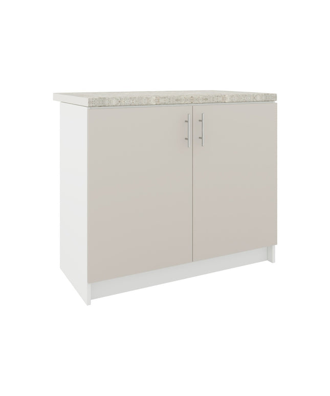 JD Greta Fixed Height Kitchen Base Unit 1000mm - Cashmere Matt With Worktop