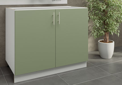 JD Greta Kitchen Adjustable 1000mm Base Cabinet - Sage Green Matt