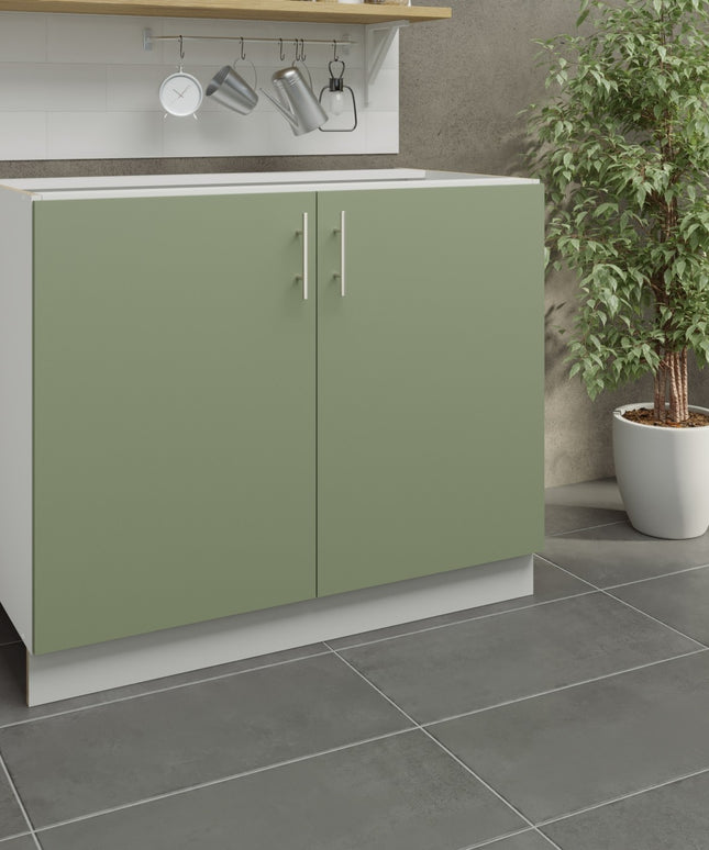 JD Greta Kitchen Adjustable 1000mm Base Cabinet - Sage Green Matt