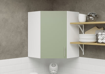 JD Greta Kitchen Wall Corner Unit 600mm Cabinet With Door 60cm - Sage Green Matt