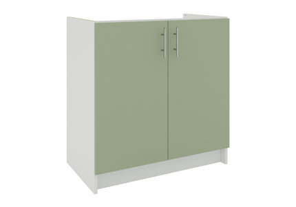 JD Greta Kitchen Fixed Height 800mm Sink Base Cabinet - Sage Green Matt