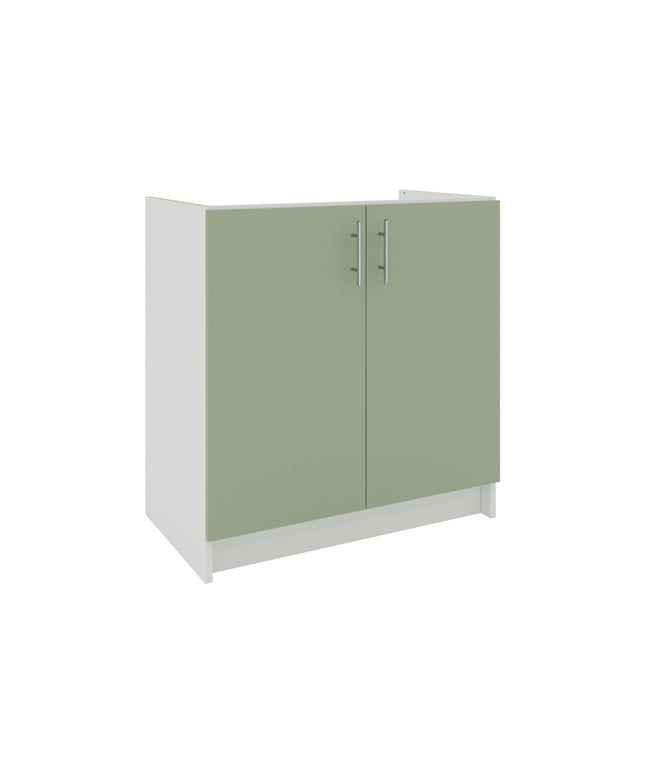 JD Greta Kitchen Fixed Height 800mm Sink Base Cabinet - Sage Green Matt