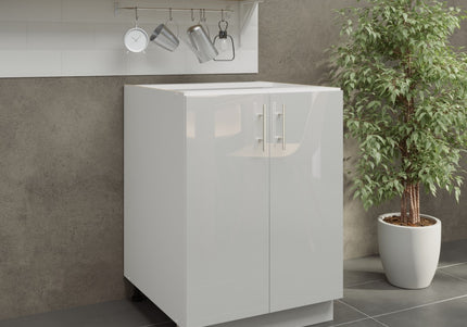 JD Greta Adjustable Legs Kitchen Base Unit 600mm - White Gloss
