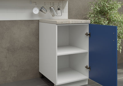 JD Greta Kitchen Adjustable 500mm Base Cabinet - Navy Matt with Worktop