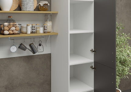 JD Greta NOT Adjustable Kitchen Tall Larder Unit 400mm - Dark Grey Matt