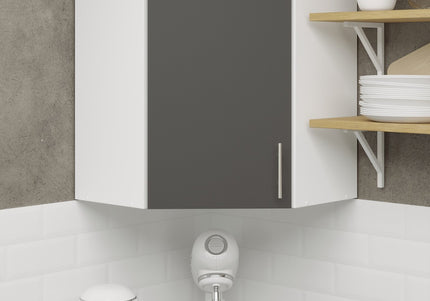 JD Greta Kitchen Wall Corner Unit Cabinet - Dark Grey Matt