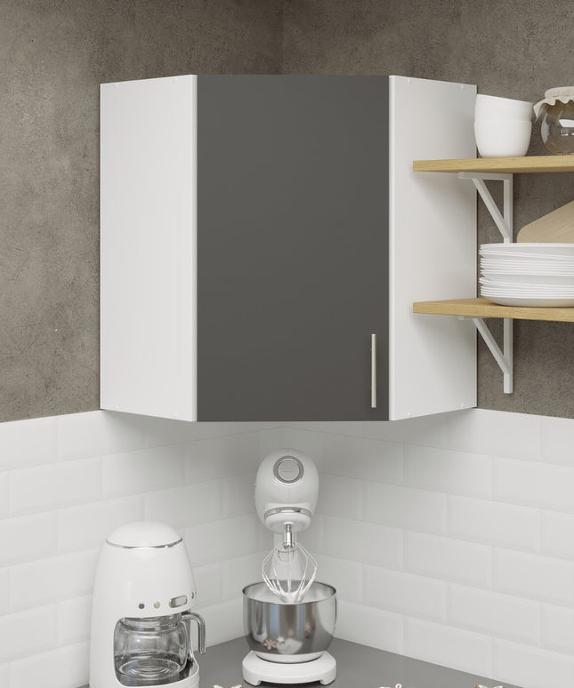 JD Greta Kitchen Wall Corner Unit Cabinet - Dark Grey Matt