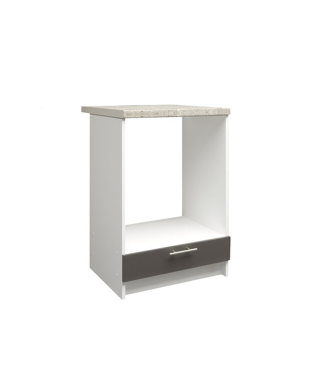 JD Greta NOT Adjustable Kitchen Oven Unit 600mm - Dark Grey Matt (With Worktop)