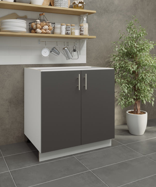 JD Greta Adjustable Legs Kitchen Base Unit 800mm - Dark Grey Matt