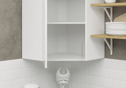 JD Greta Kitchen Wall Corner Unit Cabinet - White Gloss