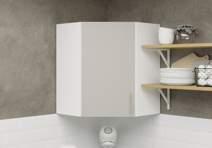 JD Greta Kitchen Wall Corner Unit 600mm Cabinet With Door 60cm - Cashmere Matt