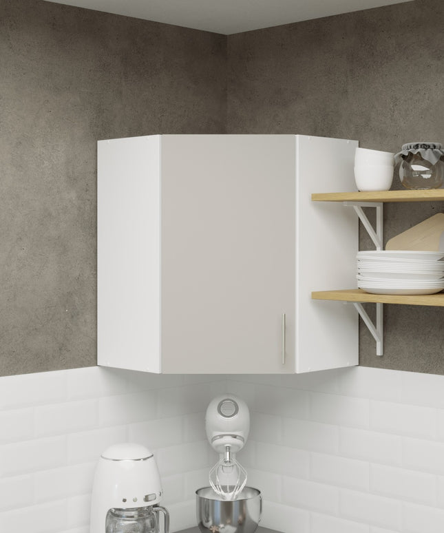 JD Greta Kitchen Wall Corner Unit 600mm Cabinet With Door 60cm - Cashmere Matt