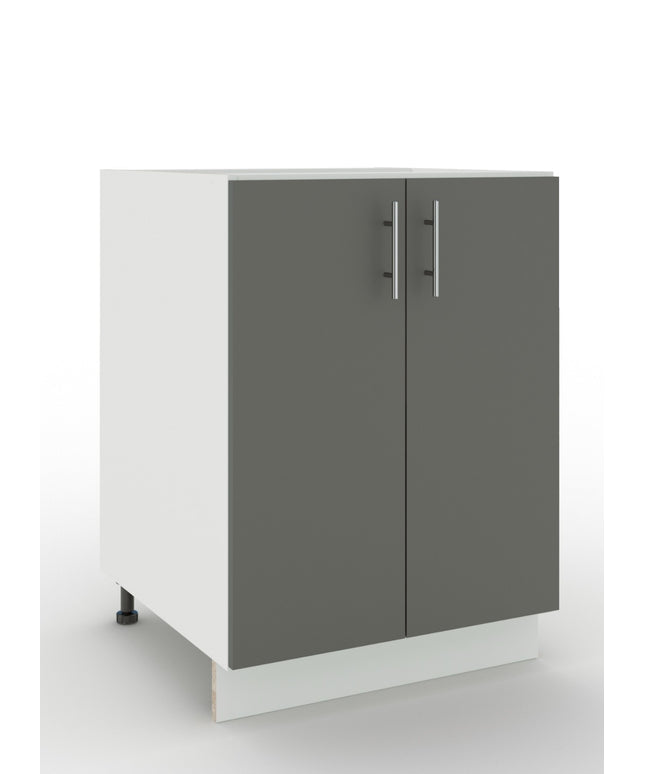 JD Greta Adjustable Legs Kitchen Base Unit 600mm - Grey Matt