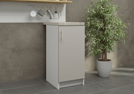 JD Greta Fixed Height Kitchen Base Unit 400mm - Cashmere Matt With Worktop