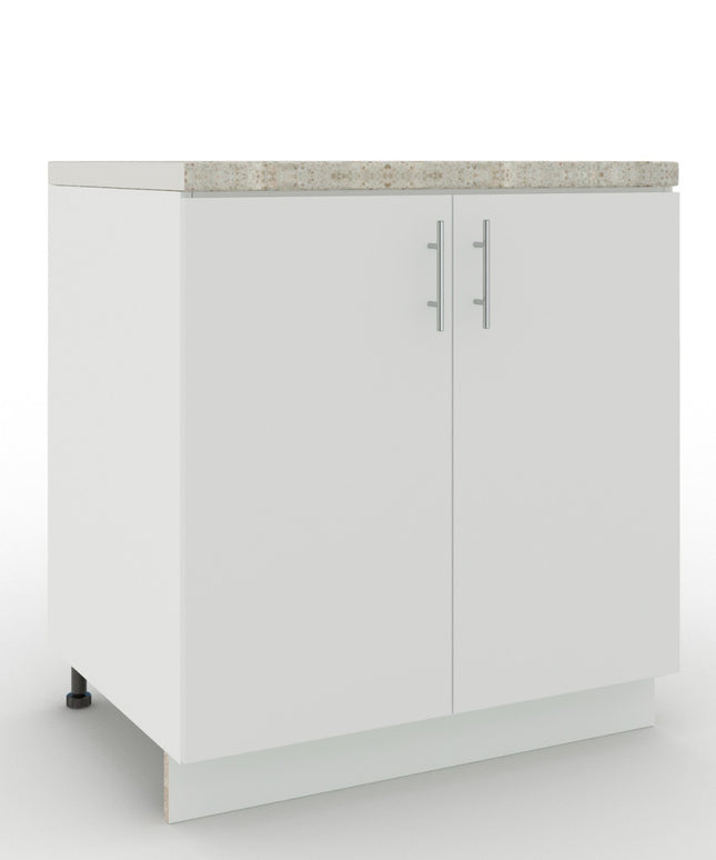 JD Greta Adjustable Kitchen Base Unit 800mm - White Matt (With Worktop)
