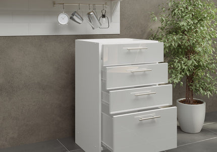 JD Greta NOT Adjustable Kitchen Drawer Unit 500mm - White Gloss