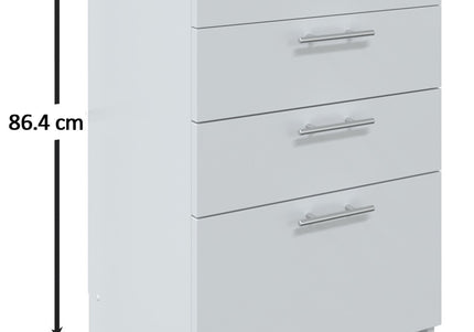 JD Greta Kitchen Base Drawer Unit 500mm Cabinet - White Matt (With Worktop)