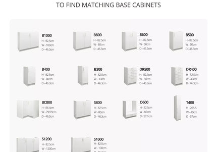 JD Greta NOT Adjustable Kitchen Base Unit 800mm - White Gloss