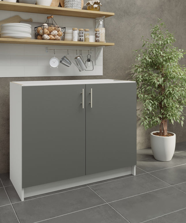 JD Greta NOT Adjustable Kitchen Base Unit 1000mm - Grey Matt