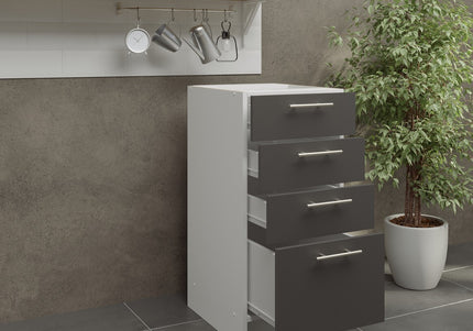 JD Greta NOT Adjustable Kitchen Drawer Unit 400mm - Dark Grey Matt