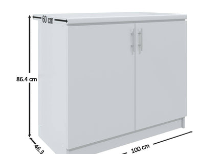 JD Greta Kitchen Fixed Height 1000mm Base Cabinet - Sage Green Matt With Worktop