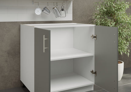 JD Greta Adjustable Legs Kitchen Base Unit 800mm - Grey Matt