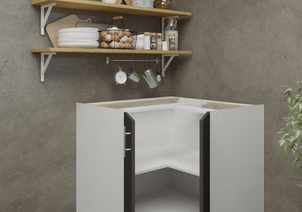 JD Greta Adjustable Legs Kitchen Corner Unit - Dark Grey Matt