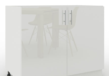 JD Greta Adjustable Legs Kitchen Base Unit 1000mm - White Gloss