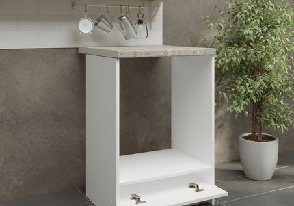 JD Greta NOT Adjustable Kitchen Oven Unit 600mm - White Matt (With Worktop)