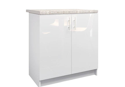 JD Greta Kitchen Sink Unit Fixed Height 800mm Cabinet – White Gloss With Worktop