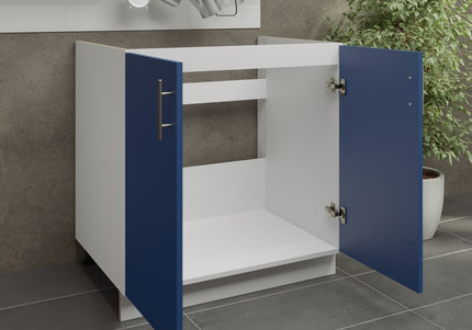 JD Greta Kitchen Adjustable 800mm Sink Base Cabinet - Navy Matt