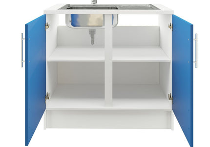 JD Greta 1000mm Utility Room Sink Unit With Tap Kitchen Base Cabinet - Navy Matt
