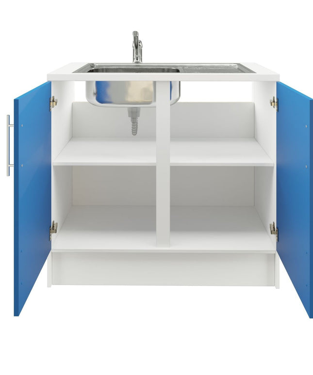 JD Greta 1000mm Utility Room Sink Unit With Tap Kitchen Base Cabinet - Navy Matt