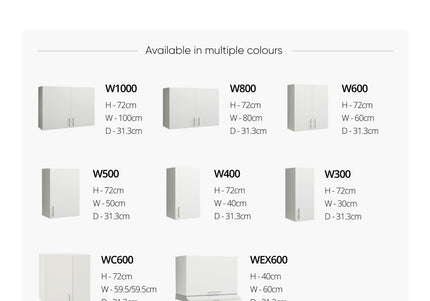 JD Greta Kitchen Wall Unit 400mm Kitchen Cabinet - Cashmere Matt