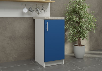 JD Greta Fixed Height Kitchen Base Unit 400mm - Navy Matt With Worktop