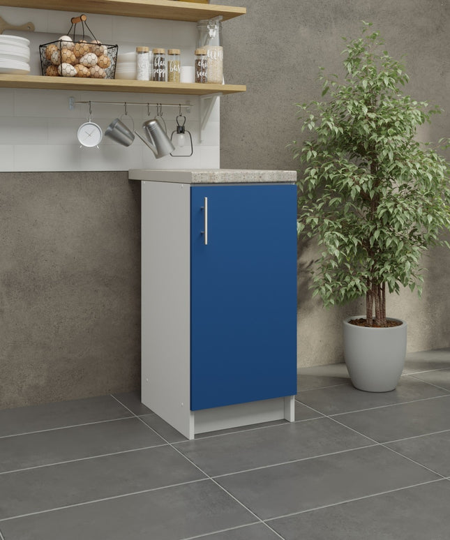 JD Greta Fixed Height Kitchen Base Unit 400mm - Navy Matt With Worktop