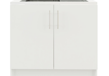 JD Greta 1000mm Utility Room Sink Unit With Tap, Kitchen Base Cabinet - White