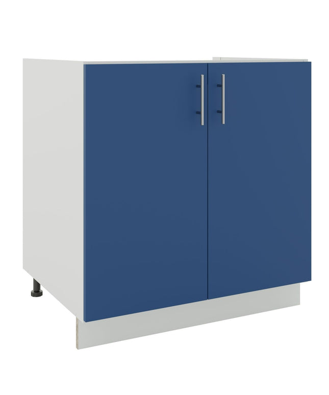 JD Greta Kitchen Adjustable 800mm Sink Base Cabinet - Navy Matt