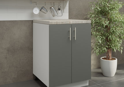 JD Greta Adjustable Kitchen Base Unit 600mm - Grey Matt (With Worktop)