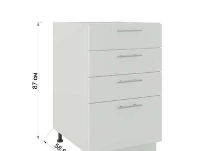 JD Greta Kitchen Adjustable 500mm Base Drawer Cabinet - Cashmere Matt