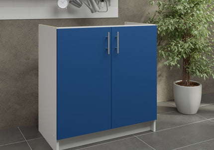 JD Greta Kitchen Fixed Height 800mm Sink Base Cabinet - Navy Matt