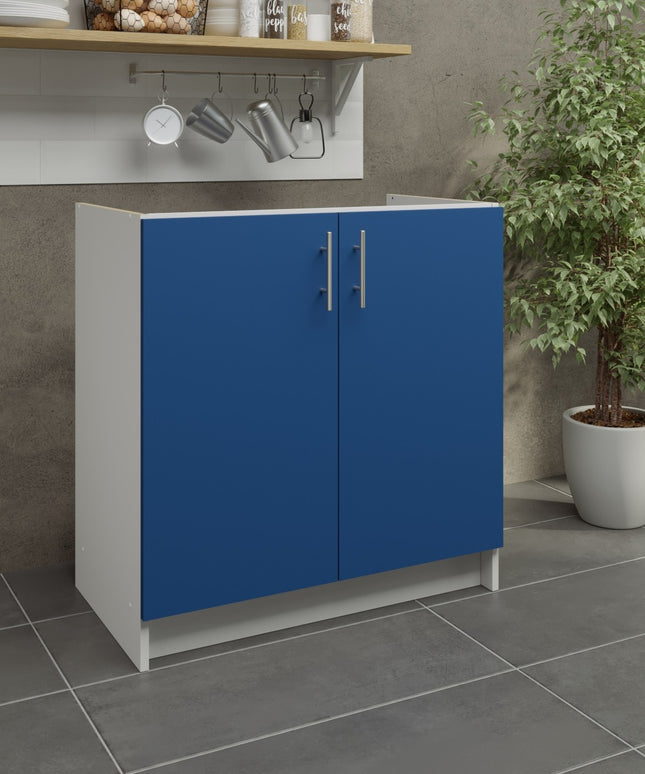 JD Greta Kitchen Fixed Height 800mm Sink Base Cabinet - Navy Matt