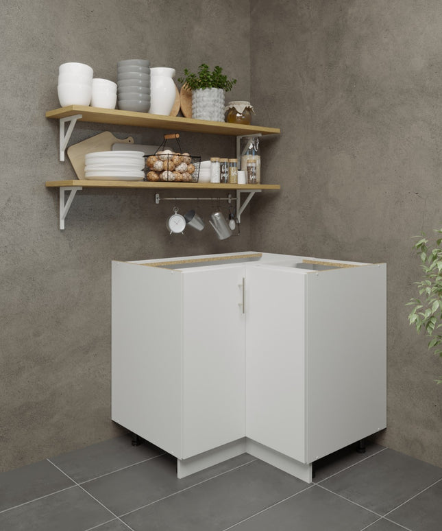 JD Greta Adjustable Legs Kitchen Corner Unit - White Matt