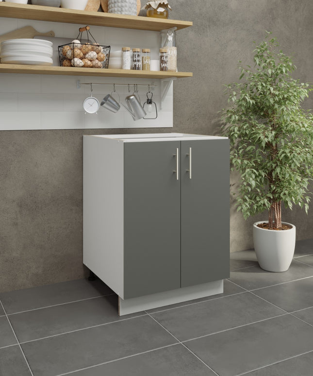 JD Greta Adjustable Legs Kitchen Base Unit 600mm - Grey Matt