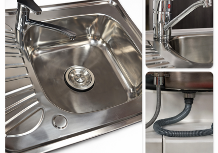 JD Greta 1000mm Utility Sink Unit With Tap Kitchen Base Cabinet - Cashmere Matt