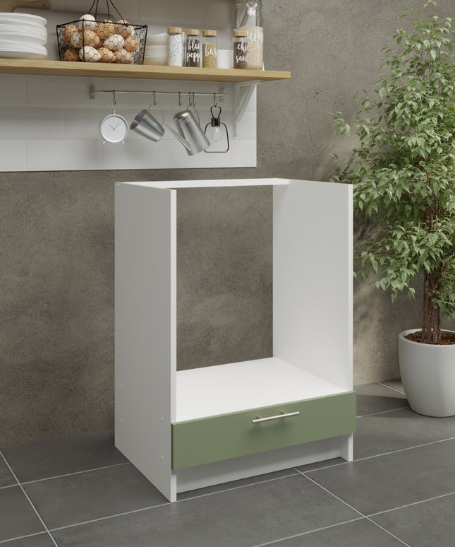 JD Greta Kitchen Fixed Height 600mm Oven Base Cabinet - Sage Green Matt